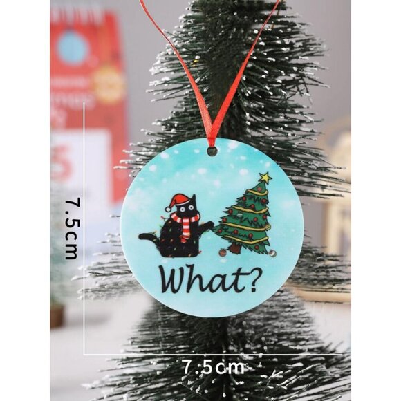 1pc Round Acrylic Tree Ornament Cat Lover Gifts For Women - Picture 2 of 4